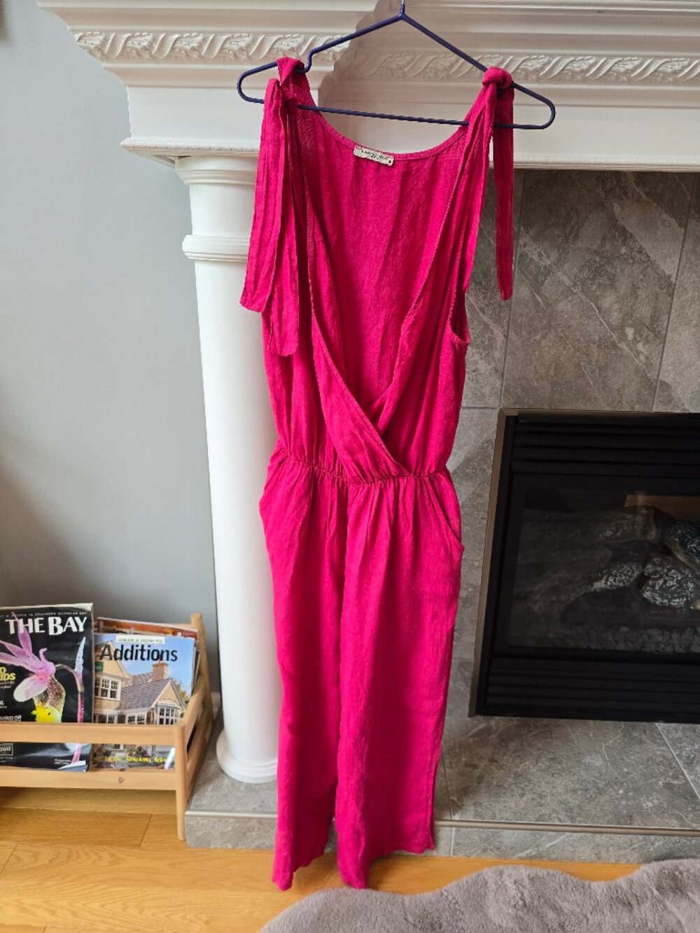 Francesca Bettini Made in Italy Hot Pink Linen Wide Leg Jumpsuit Medium - Picture 4 of 7